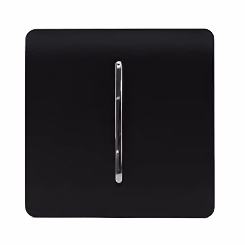 Trendi 1 Gang 2 Way Modern Glossy Matt Black Tactile Light Switch – 1