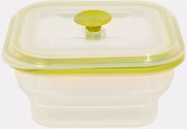OHS Leakproof Silicone Expanding Food Container with Snap Lid, Green, 0.5l