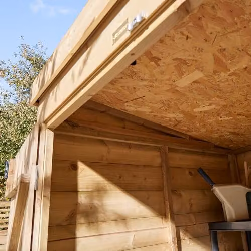 Rowlinson 4x4 Premier Shiplap Pent Shed with Double Doors in Brown – 5