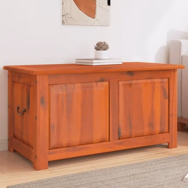 Berkfield Home Brown Acacia Wood Storage Chest with Soft-Close Lid – 1
