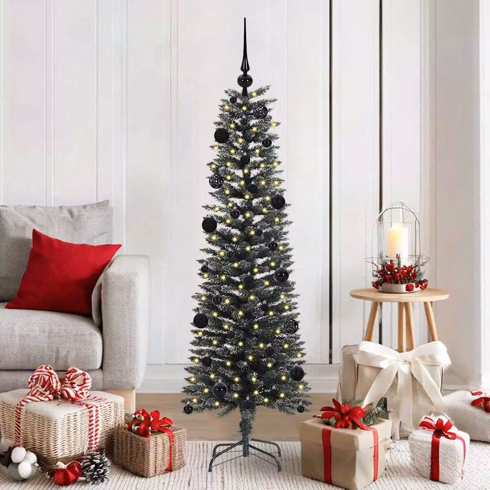Berkfield Home Elegant Artificial Christmas Tree with 150 LEDs, Green, H x W x D: 150 x 43 x 43 cm – 2