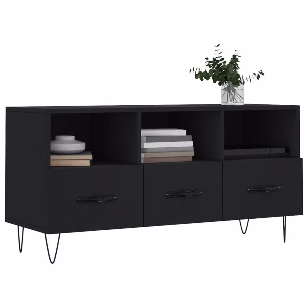 Berkfield Home Industrial TV Cabinet in Black, W/D/H: 102 x 36 x 50 cm – 3