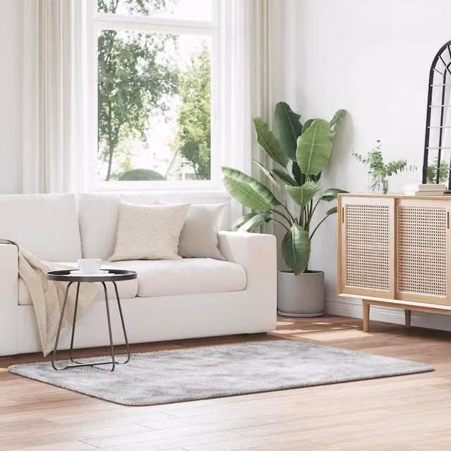 Berkfield Home NAVARRA Shaggy High Pile Rug, Light Grey, W: 120 cm, L: 170 cm