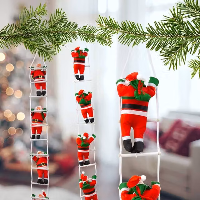 Globrite 4 Santa Claus Climbing Rope Red Christmas Tree Decoration – 1