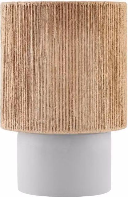 Tectake Klea Boho Style Table Lamp in White with Jute Fibre and Concrete Base, 60W