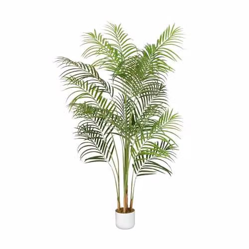 mcc direct Green Artificial Palm Tree with Plastic Planter and Moss, Height: 140 cm