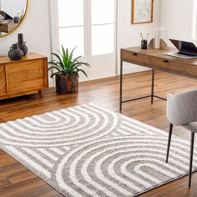 Livabliss Rodos Modern Soft Plush Pile Rug in Grey, W 200 cm x D 275 cm
