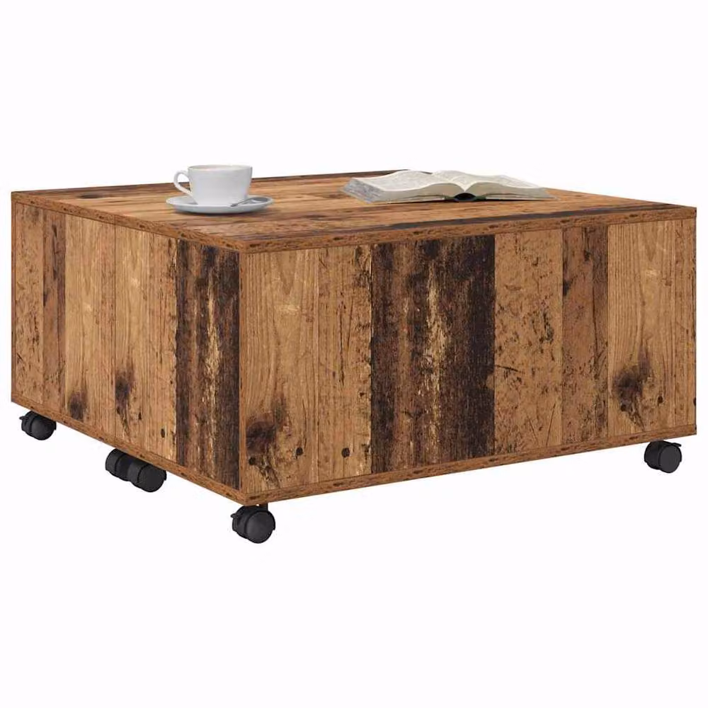 Berkfield Home Modern Square Coffee Table in Brown, W/D/H: 75 x 75 x 38 cm – 3