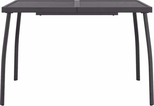 Berkfield Home Anthracite Garden Table in Black Powder Coated Steel, W: 110 cm, D: 80 cm, H: 72 cm – 1