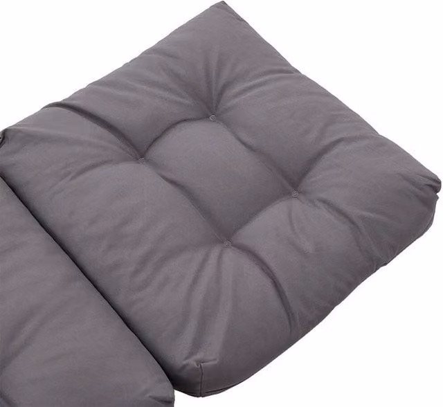 FORGEVIO High Back Chair Cushion in Dark Grey, W/D/H: 48 x 110 x 8 cm