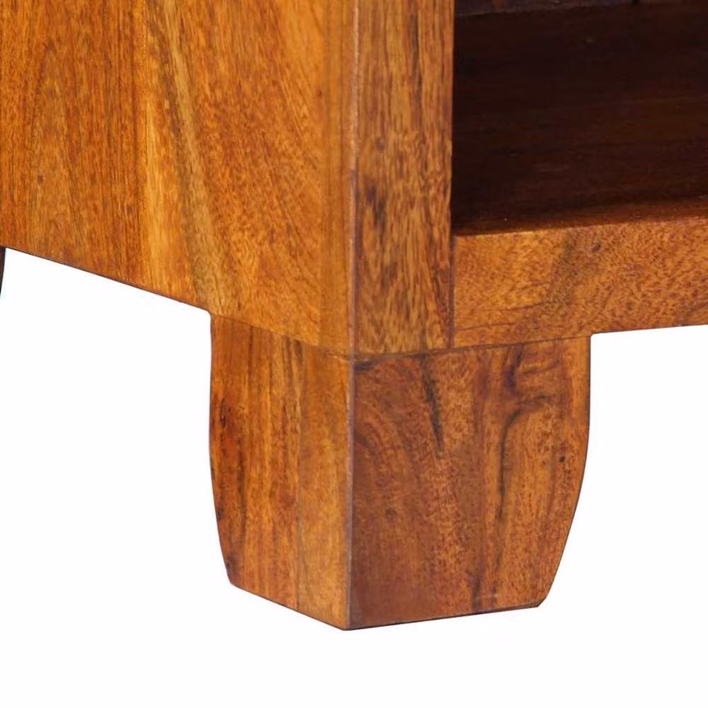 Berkfield Home Set of 2 Stylish Acacia Wood Bedside Cabinets in Brown, W/D/H: 40 x 35 x 45 cm – 5