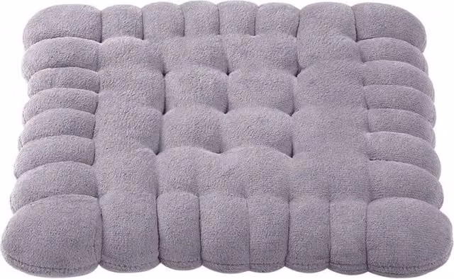 Kelvenix Milk Velvet Cookies Cotton Seat Cushion Mat in Light Grey, W/D/H: 190 x 100 x 7 cm
