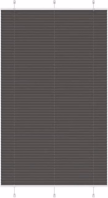 Berkfield Home Single Pleat Black Polyester Semi-Transparent Corded Blind, W: 120 cm, H: 200 cm