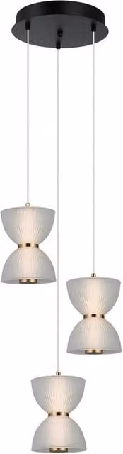 Netlighting Tica Cluster Pendant Ceiling Light in Black and White with 3x LED Warm White 3000K
