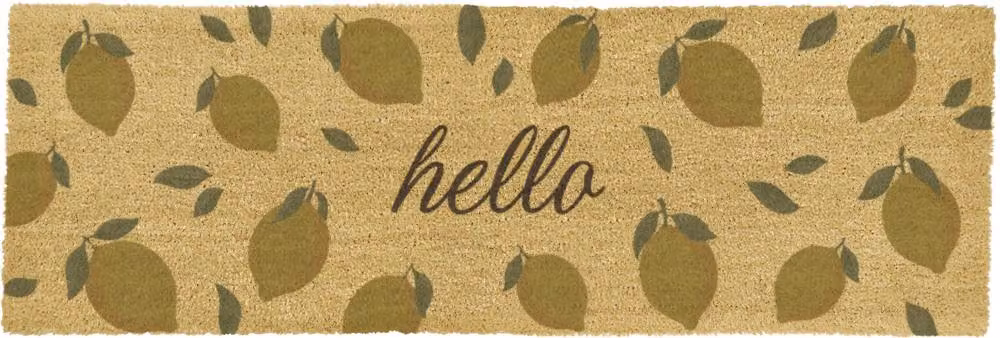 Artsy Mats Hello Lemons Coir Doormat, Brown, W/D/H: 120 x 40 cm – 4