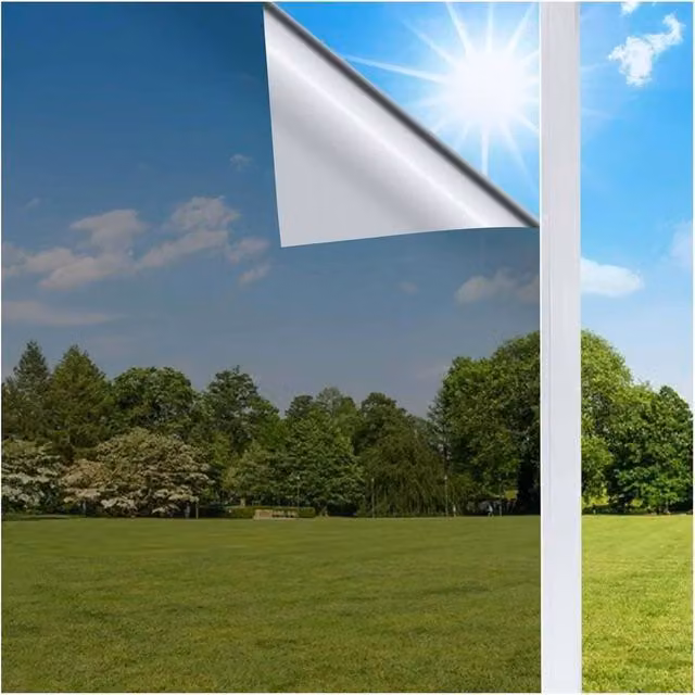 NESTLUNE Silver One Way Mirror Reflective Privacy Window Film, W: 60 cm x H: 200 cm