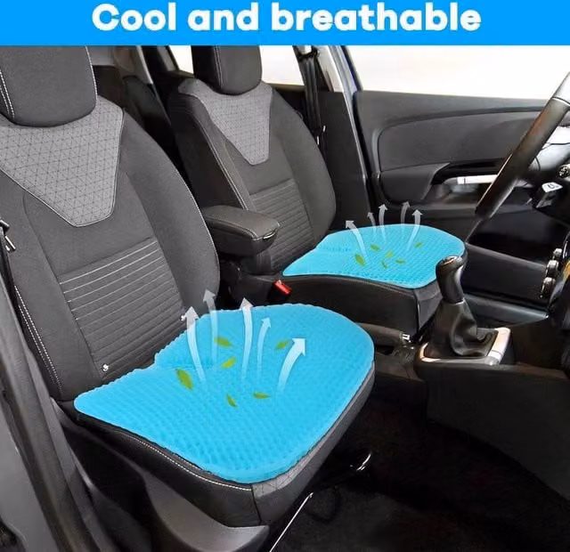 Kelvenix Blue Ergonomic Honeycomb Breathable Gel Seat Cushion, W: 100 cm x L: 190 cm