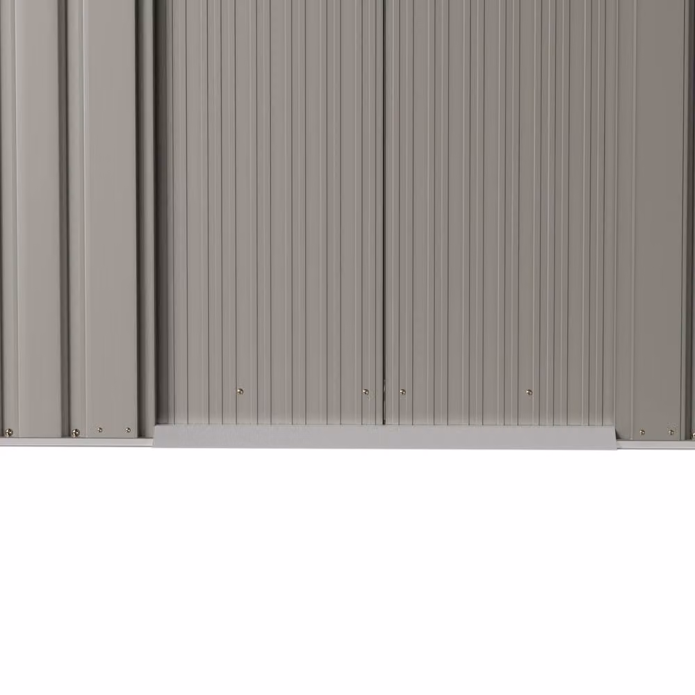 Living and Home Grey Metal Pent Storage Tool Shed with Sliding Doors for Garden and Terrace – 4