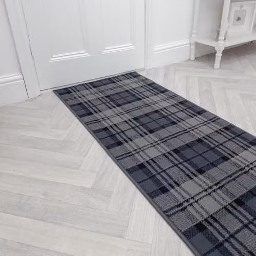 runrug Black Hallway Runner Rug, W/D/H: 80 x 300 x 0.9 cm