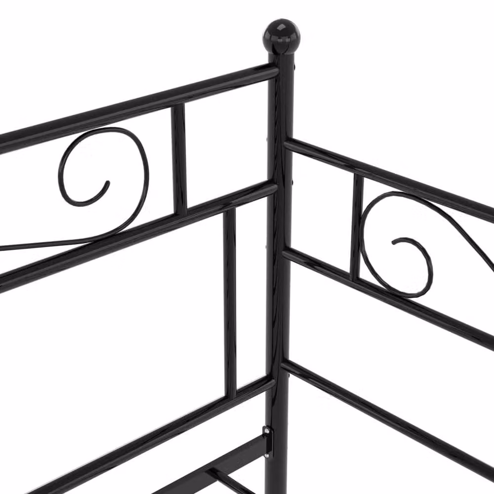 Berkfield Home Black Metal Pull-out Sofa Bed Frame W: 90 cm, D: 185 cm, H: 95 cm – 3