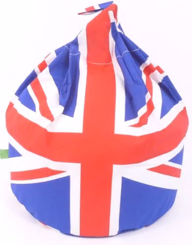 BeanLazy Union Jack Adult Bean Bag with EPS Polystyrene Beads, Multicolour 100% Cotton Removable Cover