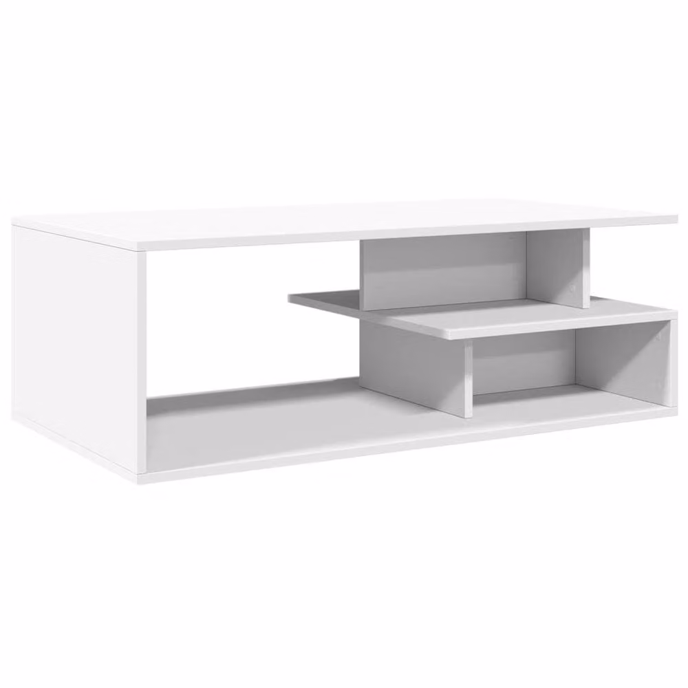 Berkfield Home Modern White Rectangular Coffee Table in Engineered Wood W/D/H: 102 x 55 x 35 cm – 2