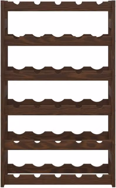 Berkfield Home Beautiful Rustic Brown Solid Pine Wine Rack for 30 Bottles, W/D/H: 86 x 25 x 25 cm