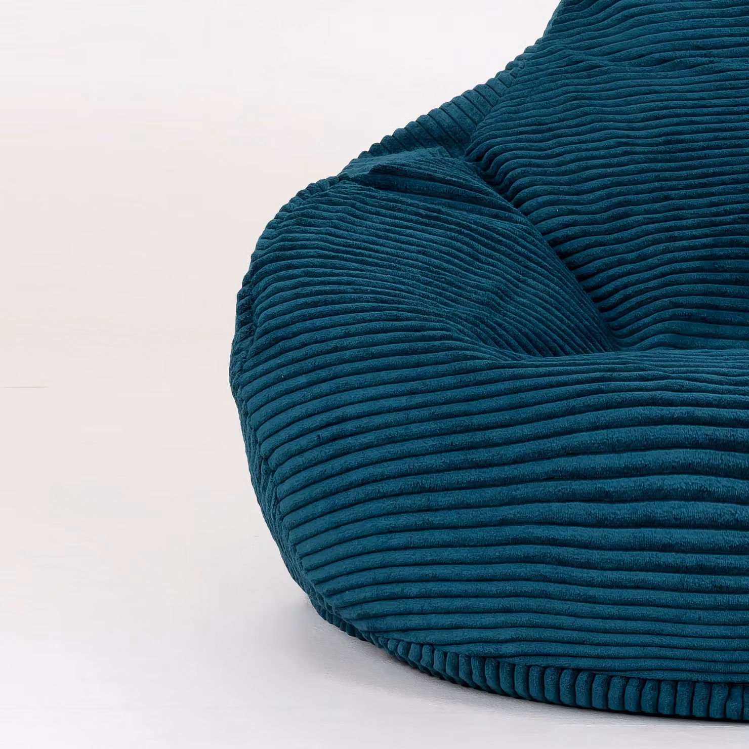 icon Dalton Corduroy Bean Bag and Footstool with Filling in Petrol Blue – 4