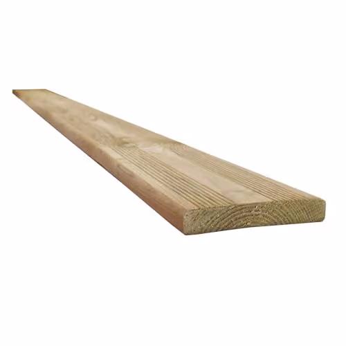 Snowdon Timber Treated Pine Decking Boards, 10 Pack, Natural Brown, W: 120 mm, T: 40 mm, L: 2.1 m