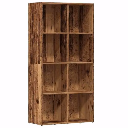 vidaXL Book Cabinet in Old Wood Brown, W/D/H: 66 x 30 x 130 cm