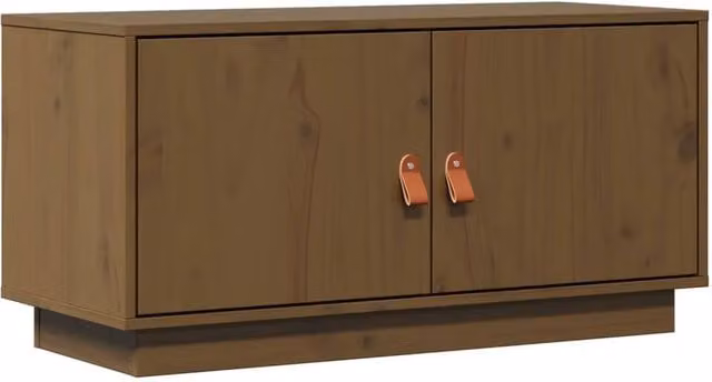 Berkfield Home Rustic Honey Brown Solid Wood Pine TV Cabinet W/D/H: 80 x 34 x 40 cm – 1