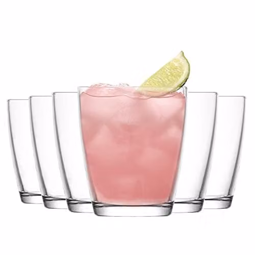 LAV Vega Transparent Water Glasses, Set of 6, 340ml