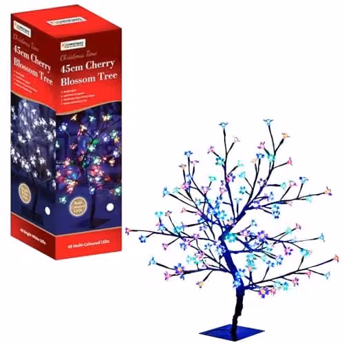 The Christmas Workshop 45cm Blossom Tree with 48 Multi-Coloured LED Lights – 1