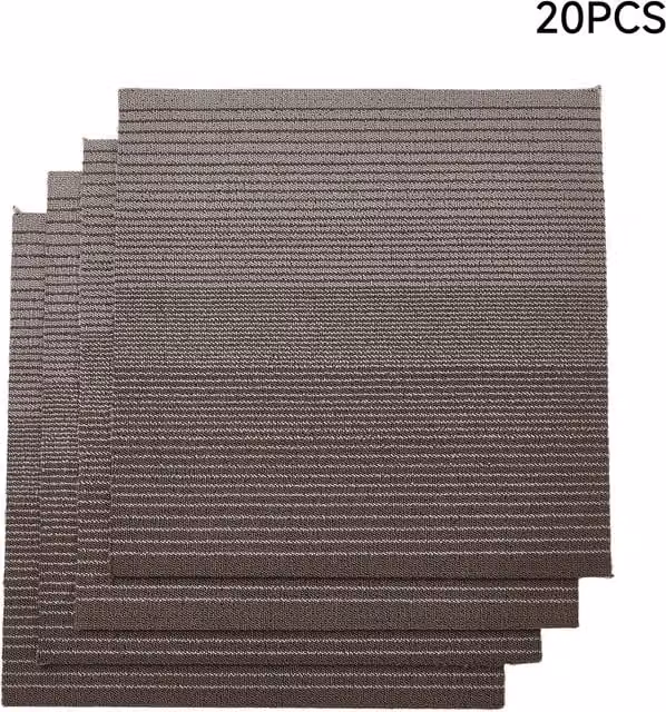 Livingandhome 20-Piece Polypropylene Carpet Tiles in Rustic Brown