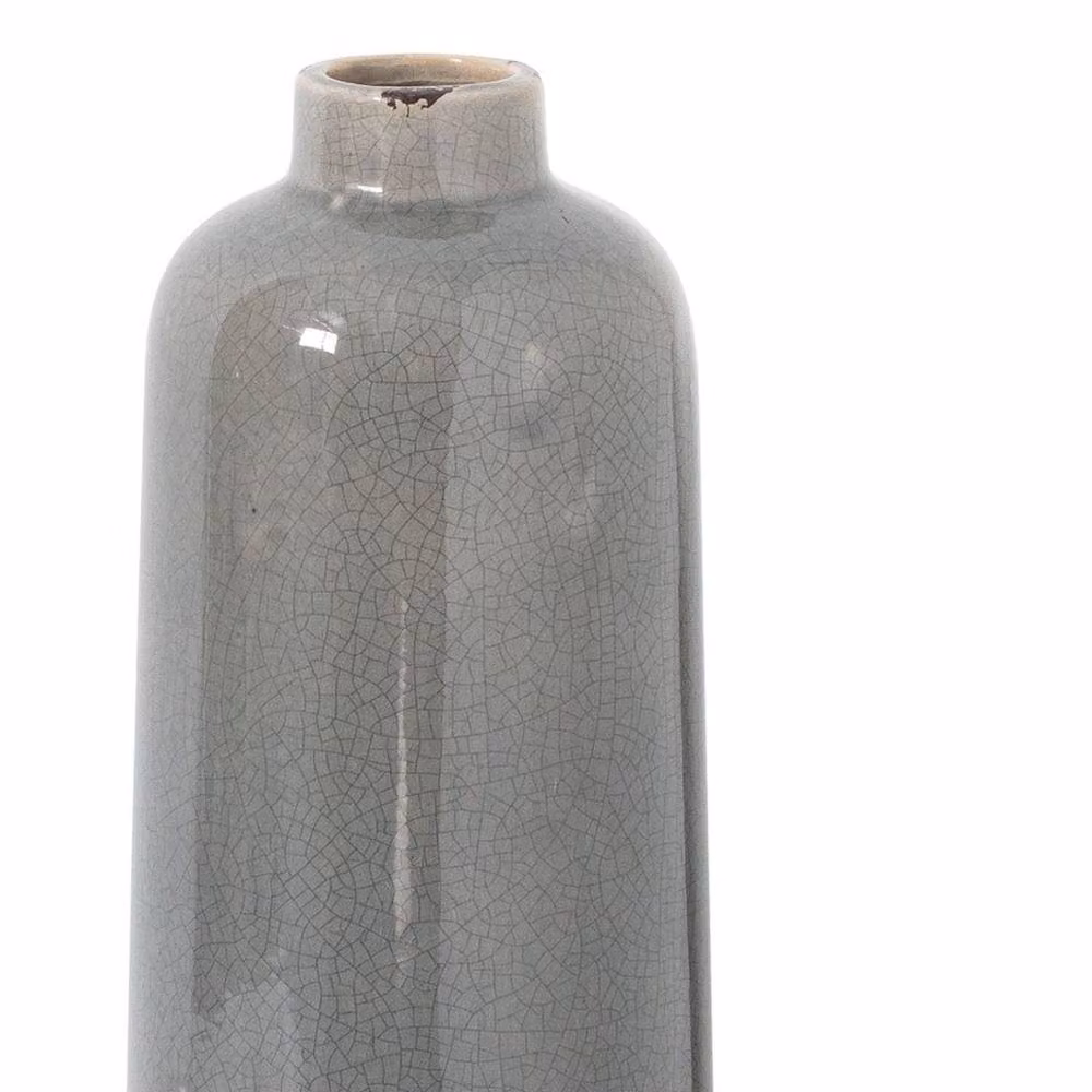 Hill Interiors Garda Raine Glazed Ceramic Vase in Grey – 2