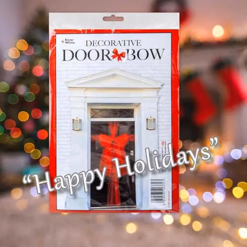 VFM e-Store Christmas Door Ribbon in Red, Gold and Silver, W/D/H: 35 x 23 x 1 cm – 5