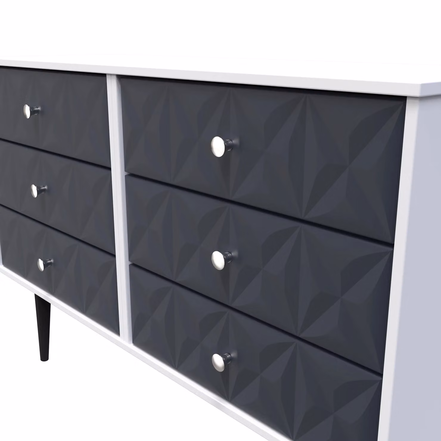 Ready Assembled 2 U Toledo 6 Drawer Wide Chest in Dark Blue – 3