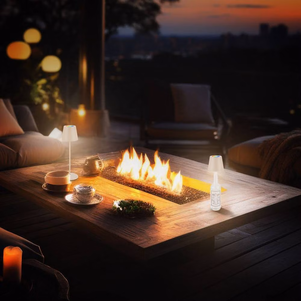 Briloner Beige LED Table Lamp, Rechargeable RGBW Colour Changing Dimmable Light with Touch Control – 3