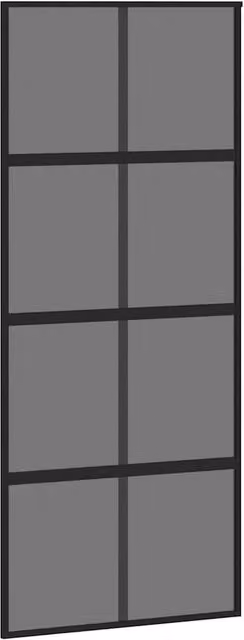 Berkfield Home Modern Black Sliding Door with Transparent Tempered Glass and Aluminium, W: 90 cm, H: 205 cm
