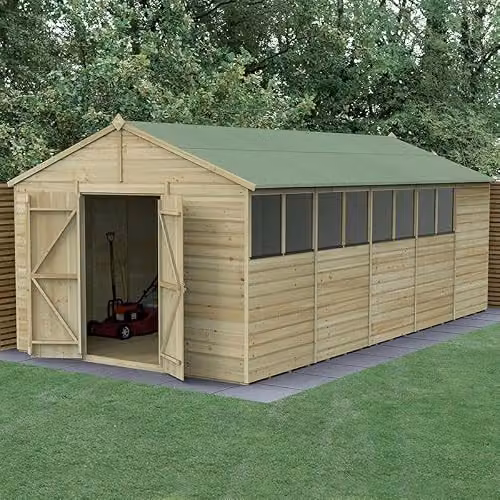 Forest Garden Apex Wooden Shed with 8 Windows and 2 Doors in Brown – 2
