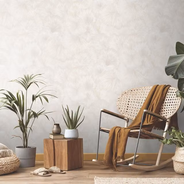 Erismann Ginkgo Flower Botanical Floral Wallpaper in White, Non-Woven Vinyl Roll