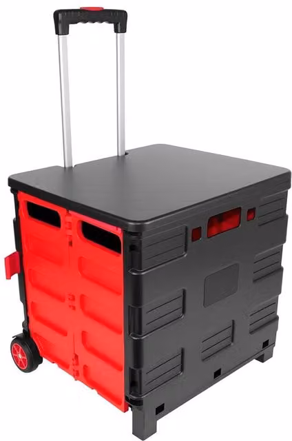 Nordara Collapsible Wheeled Shopping and Camping Trolley in Red – 1