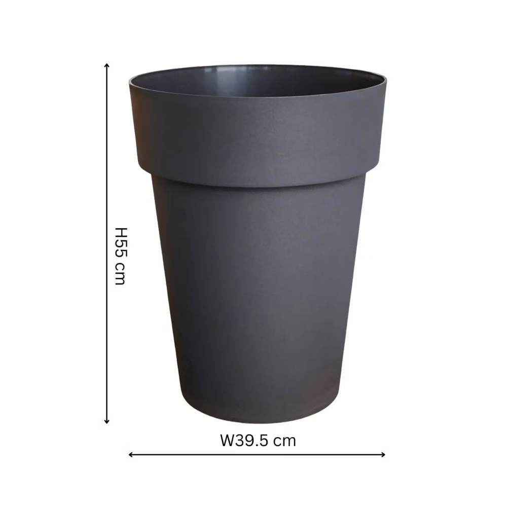 Lemon Pavilion Furniture and Decor Cleo High Planter Tub in Black and Dark Grey, W: 39.5 cm, D: 39.5 cm, H: 55 cm – 3