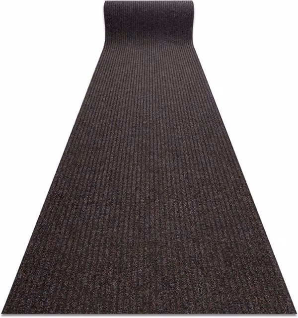 RugsX Non-Slip Brown Polypropylene Runner, W: 80 cm, L: 380 cm – 1