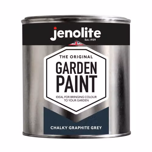 JENOLITE Chalky Graphite Grey Garden Paint for Wood, Metal, Plastic and Stone, 1 Litre