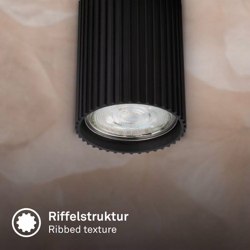 Briloner Black Adjustable 3-Light Ceiling Spotlight for GU10 Bulbs – 4