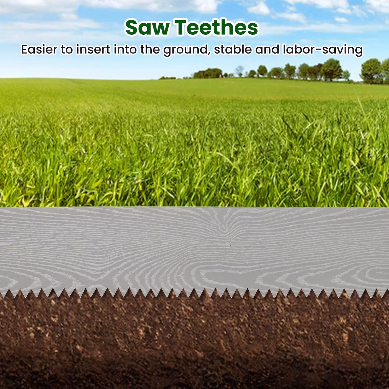 Gymax 6-Pack 600 cm Galvanised Metal Landscape Edging and No-Dig Tree Fence Set in Silver – 4