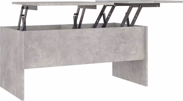 Berkfield Home Modern Rectangular Coffee Table in Grey with Lift Mechanism, W: 102 cm, D: 50.5 cm, H: 46.5 cm – 1