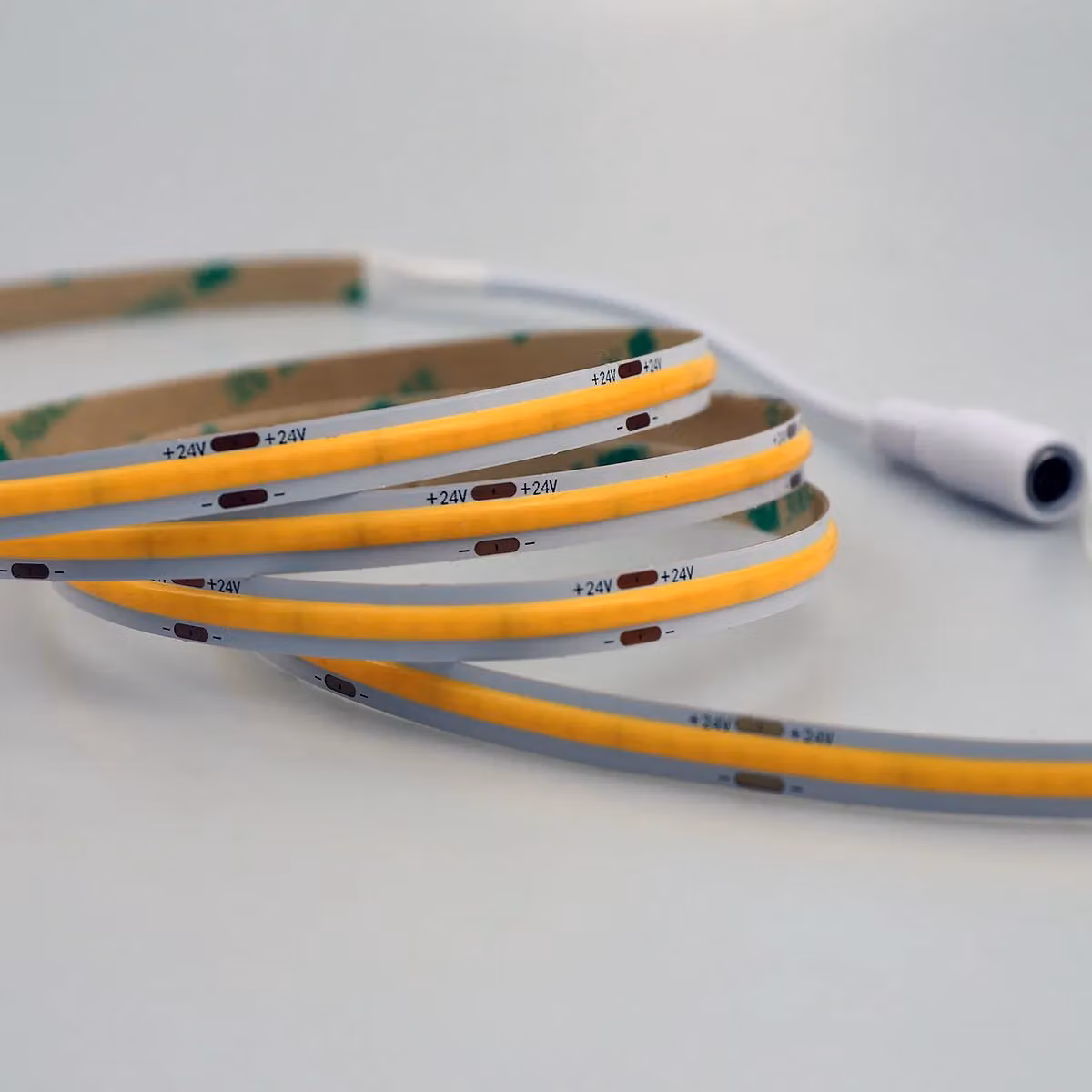 ENER-J COB LED Strip Light, 5m, 24V, 3000K Warm White, Self-Adhesive and Cuttable Silicone Strip for Under Cabinet, Mirror or TV Backlighting – 2