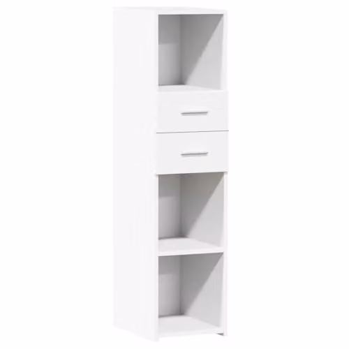 vidaXL Minimalist White Highboard with Internal Shelves, W/D/H: 30 x 42.5 x 124 cm